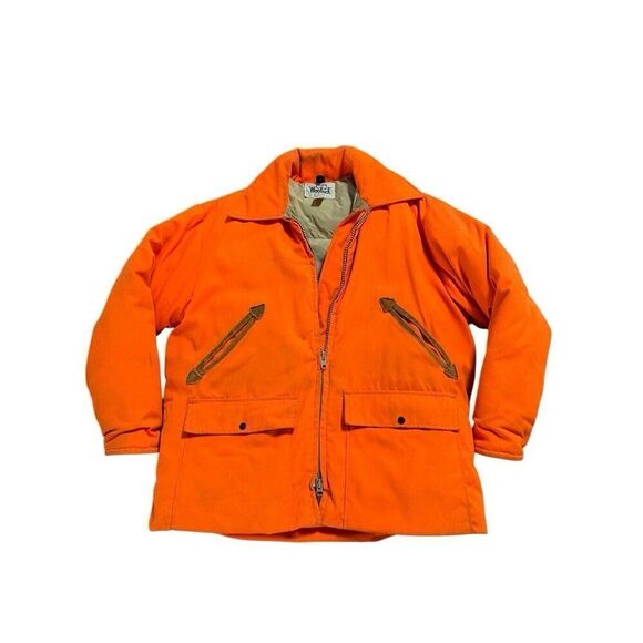 Vintage Woolrich Orange Down Western Hunting Construction Coat Men’s XL - Picture 1 of 16